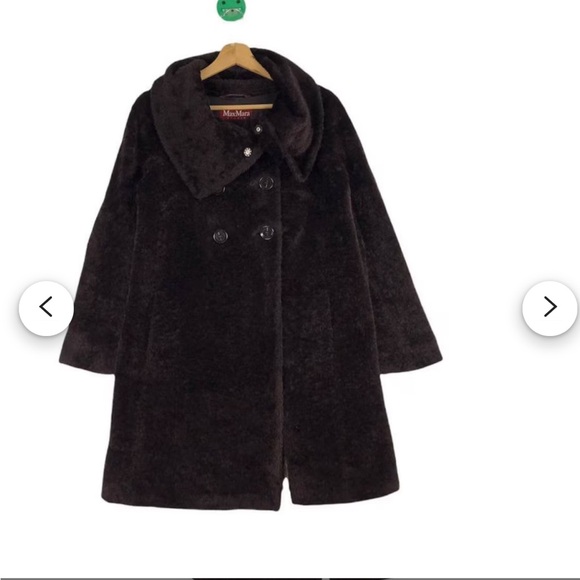 Beautiful soft pea coat burgundy brown - Picture 4 of 4